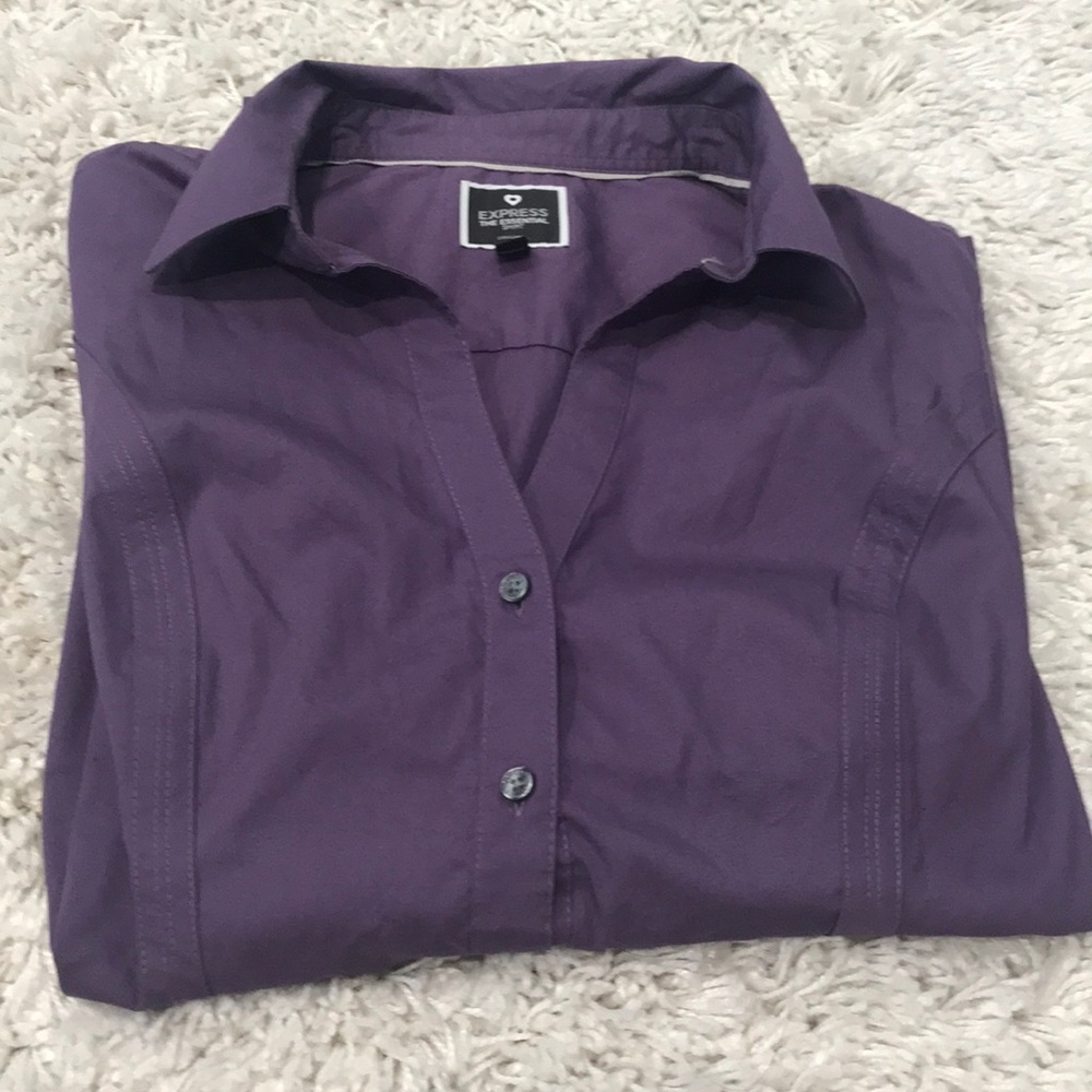 Express - The Essential Shirt - Purple - sz M